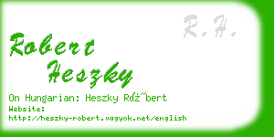 robert heszky business card